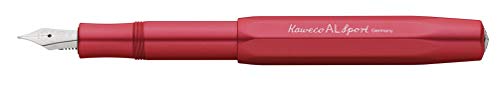 Kaweco AL Sport 万年筆 (細字) + ロイヤルブルー インクカートリッジ 6本セット (ディープレッド)