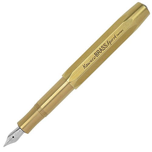 Kaweco ALスポーツペン万年筆（ミディアムペン）ギフトセットブラックインクカートリッジ (真鍮 (Brass))