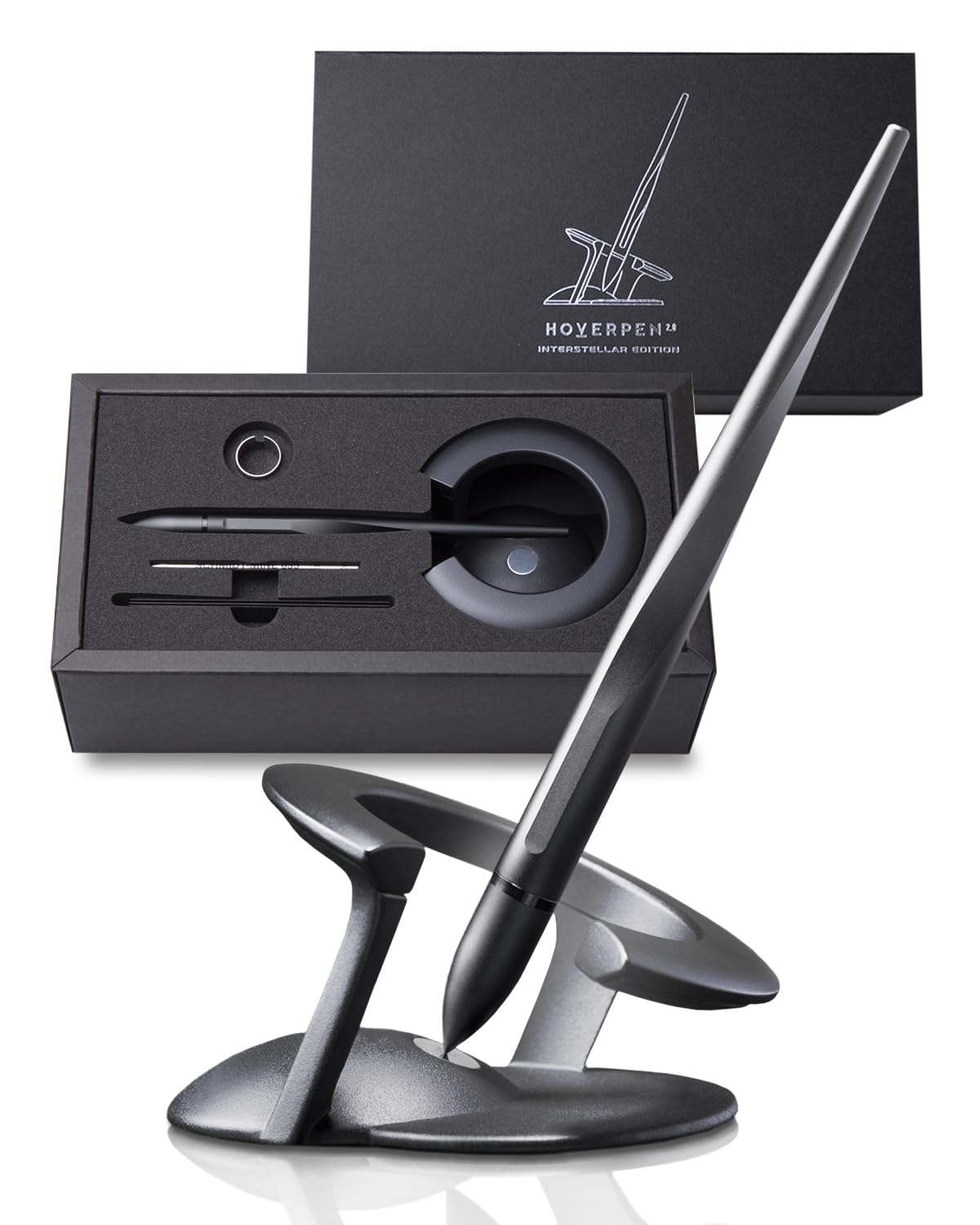 novium Hoverpen Interstellar 宙に浮くペン 男性への誕生日や昇進祝い、クリスマスギフトに最適 ホバーペン スペースブラック ボールペン